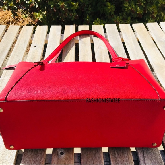 Kate Spade Large Red Pocket Tote Bag Cameron Rosso - Picture 5 of 8